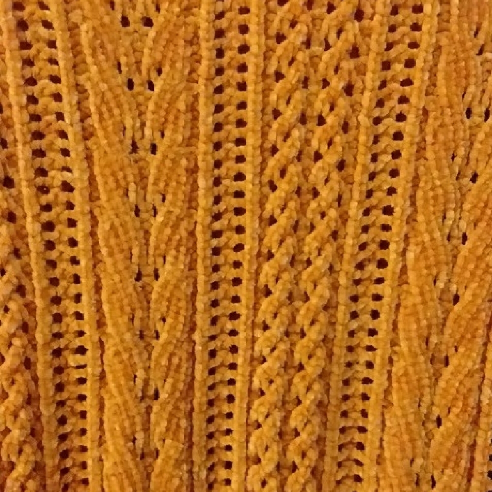Women's Orange Cable Knit Sweater - Picture 3 of 4
